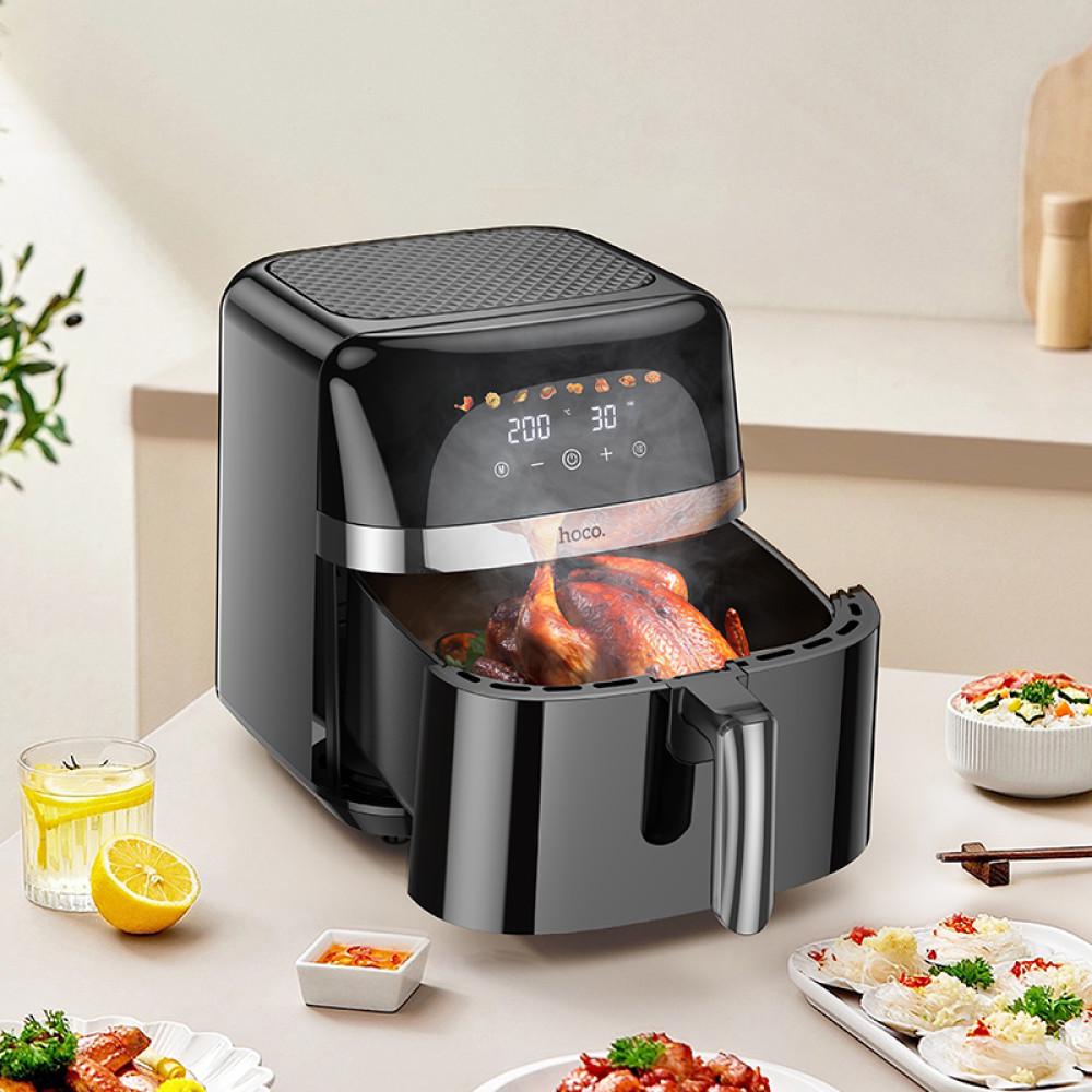 Аерогриль/електрична/повітряна/фритюрниця HOCO Air fryer with touch screen 1700W 8 л Чорний (HE20) - фото 8