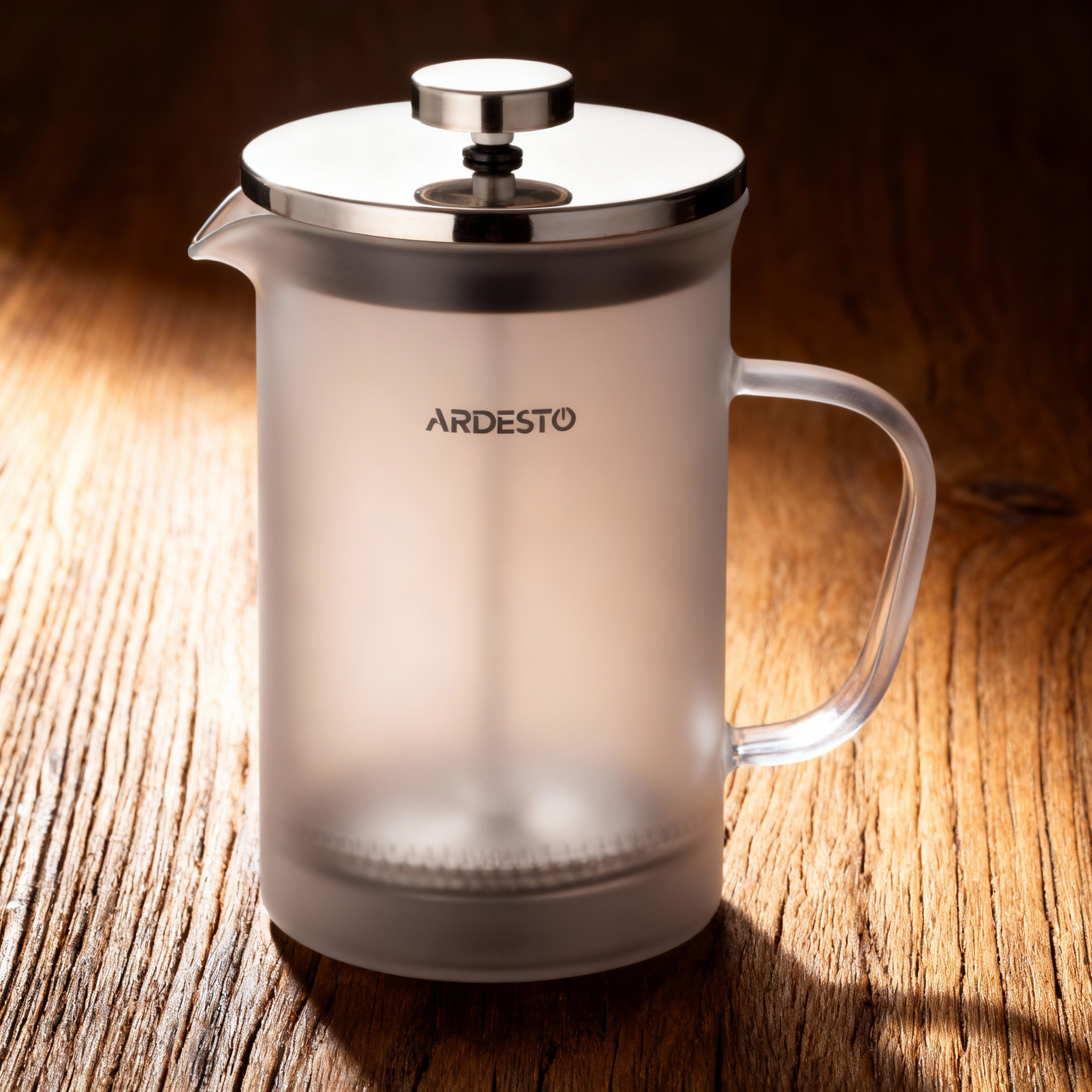 Френч-пресс для кофе чая Ardesto Fresh Matt из боросиликатного стекла и фильтром из нержавеющей стали 800 мл Серый (AR1108PFM)