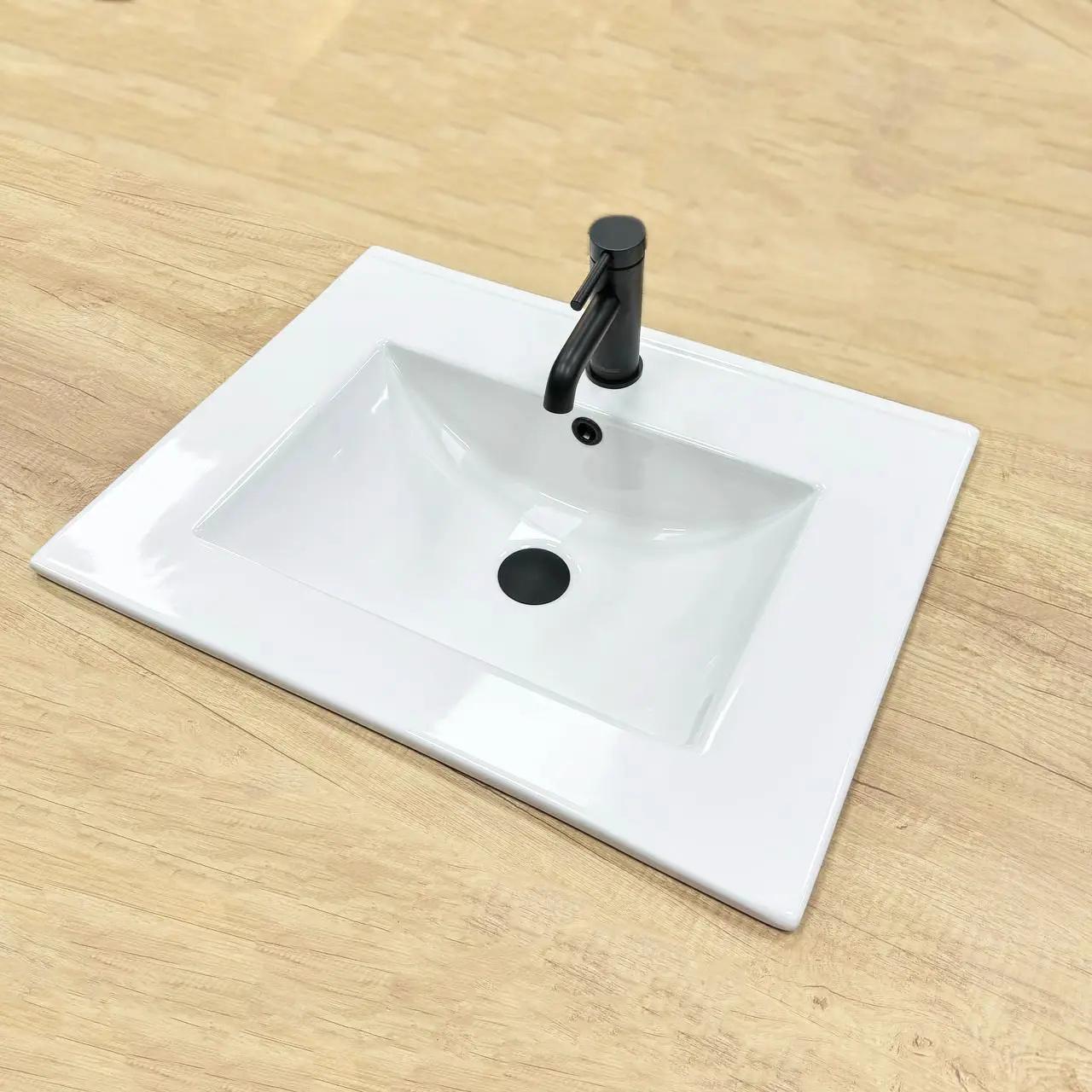 Раковина врезная VBI Ferrara 60 прямоугольная 600x465 мм Белый (RM-VBI-018010) - фото 3 Раковина врезная VBI Ferrara 60 прямоугольная 600x465 мм Белый (RM-VBI-018010) - фото 3