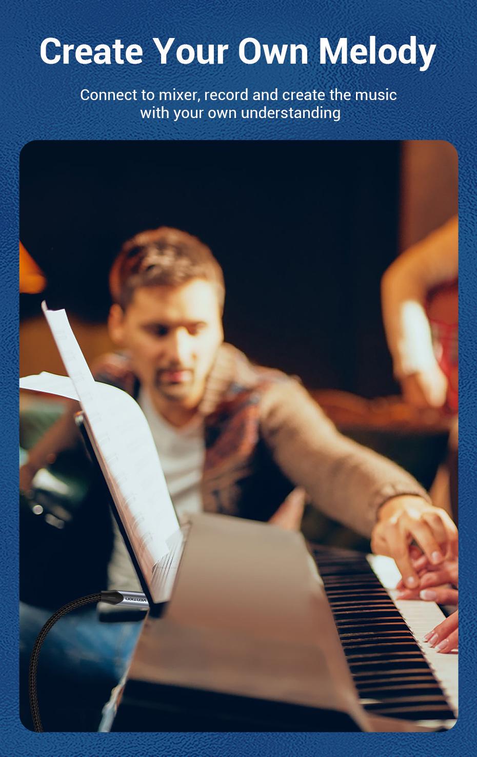 Кабель Vention 6.5 мм Jack-6.5 мм Jack HiFi Аудіо 6.35 мм AUX TS нейлонове обплетення 0,5 м Чорний (BASHD) - фото 9 Кабель Vention 6.5 мм Jack-6.5 мм Jack HiFi Аудіо 6.35 мм AUX TS нейлонове обплетення 0,5 м Чорний (BASHD) - фото 9