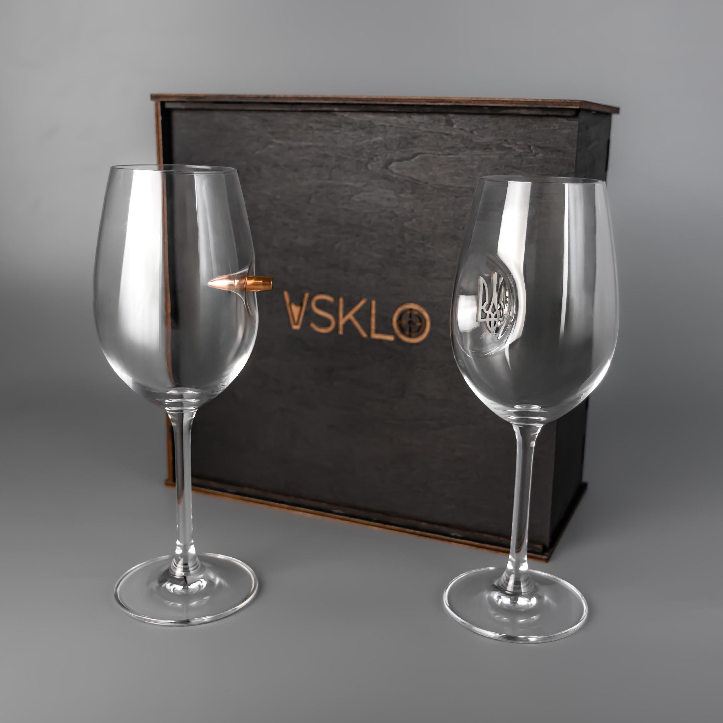 Бокалы для вина с пулей и гербом VSKLO 350 мл 2 шт. - фото 2 Бокалы для вина с пулей и гербом VSKLO 350 мл 2 шт. - фото 2