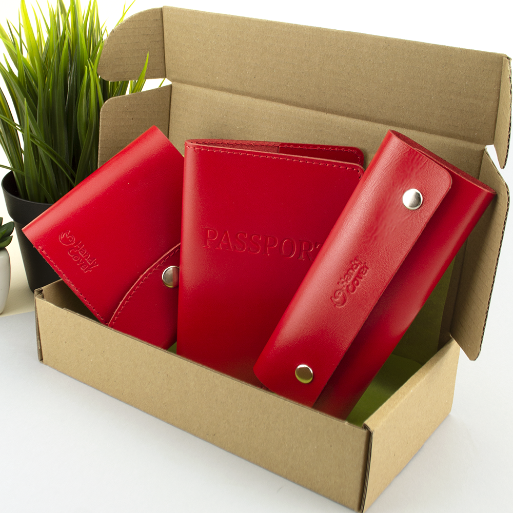 Подарочный набор женский Handycover №54 3 предмета Красный