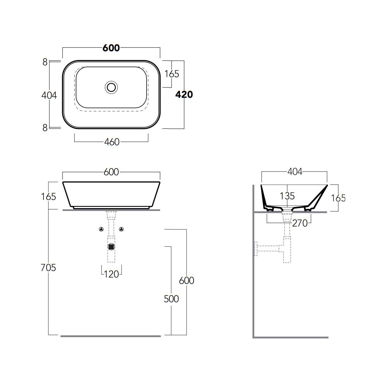 Умывальник накладной Simas Wave WA04WM 600x420x165 мм Белый (184693) - фото 3 Умывальник накладной Simas Wave WA04WM 600x420x165 мм Белый (184693) - фото 3