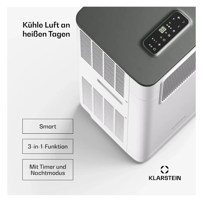 Кондиционер мобильный для дома KLARSTEIN Breeze Box 9K Smart PAC 9000 БТЭ/2600 Вт (10046094) - фото 8 Кондиционер мобильный для дома KLARSTEIN Breeze Box 9K Smart PAC 9000 БТЭ/2600 Вт (10046094) - фото 8