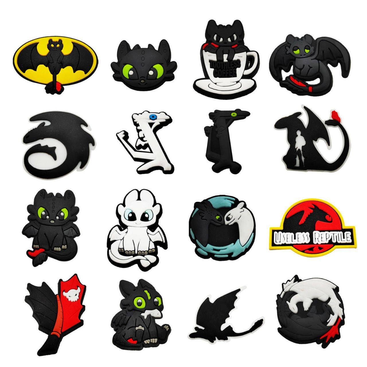 Стикеры How to Train Your Dragon 3D Беззубик/Ночная Фурия 17 шт.