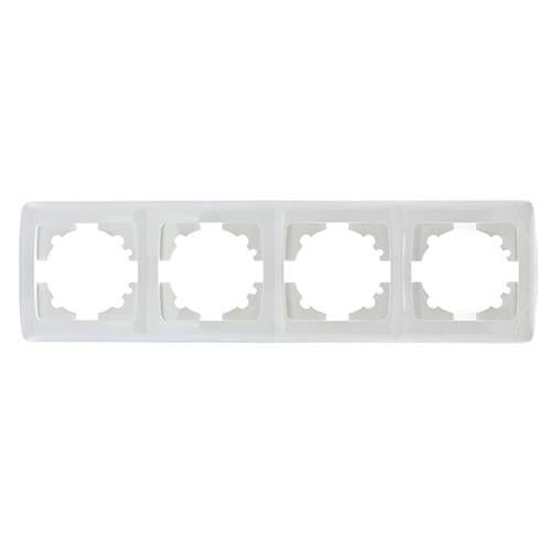 Рамка Viko Carmen для розеток на четыре поста горизонтальная Белый (20983-е)
