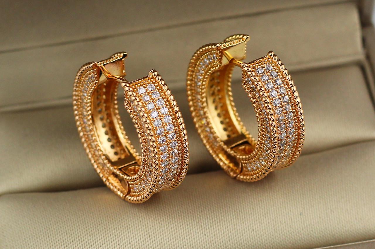 Серьги Xuping Jewelry кольца царица 2 см Золотистый