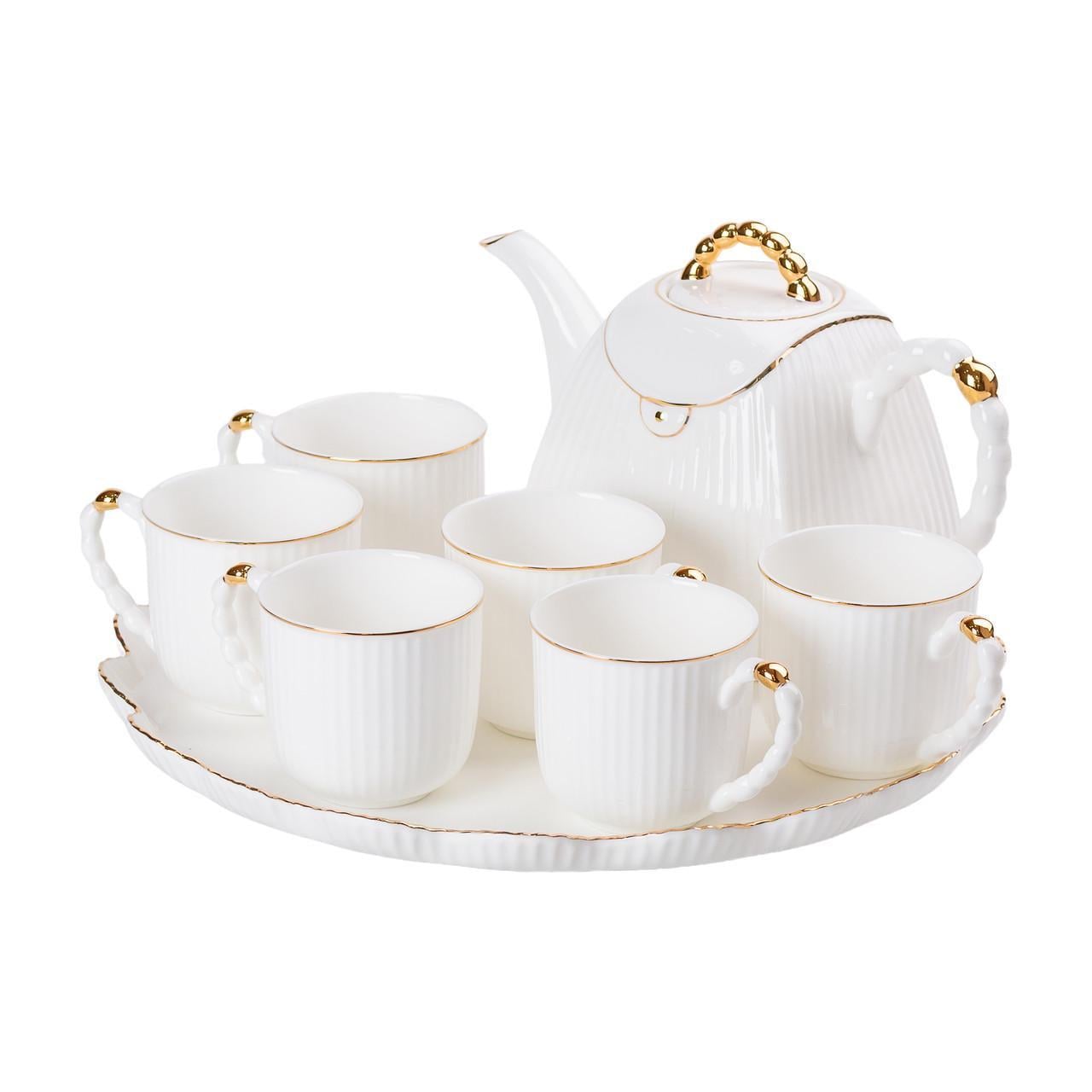 Чайный сервиз Modern фарфоровый на 6 персон Белый