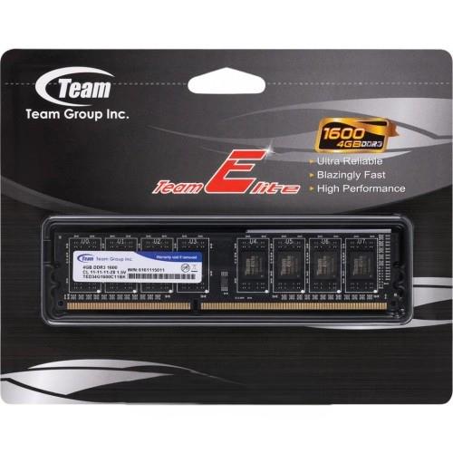 Оперативная память Team Elite DIMM 4 Гб DDR3 1600 МГц CL11 Черный (TED34G1600C1101) - фото 3 Оперативная память Team Elite DIMM 4 Гб DDR3 1600 МГц CL11 Черный (TED34G1600C1101) - фото 3