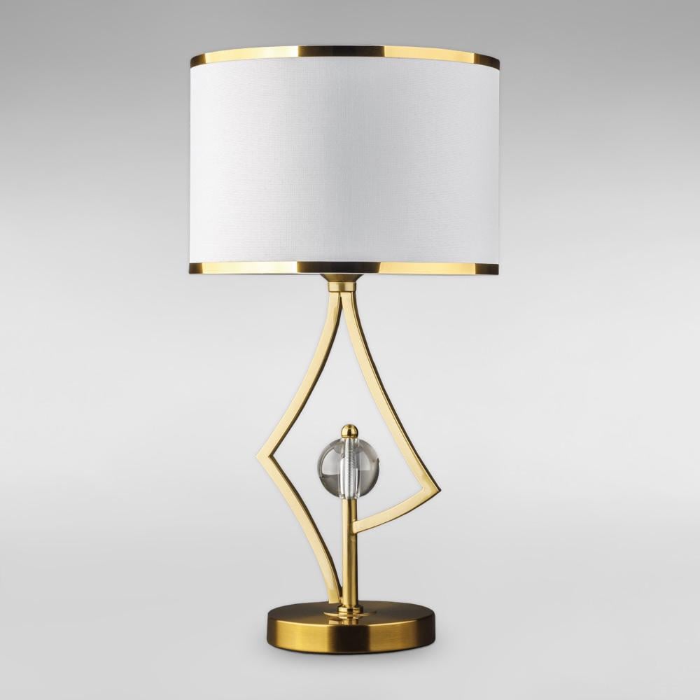 Лампа настольная с абажуром Light House DL-18760/1T Латунь/Белый