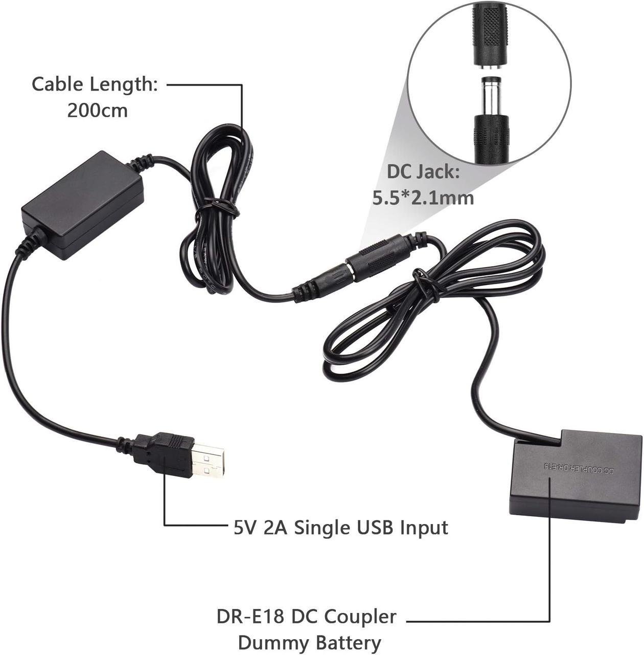 Адаптер живлення USB ACK-E18 для Canon EOS R8 R10 R50 RP - фото 2 Адаптер живлення USB ACK-E18 для Canon EOS R8 R10 R50 RP - фото 2
