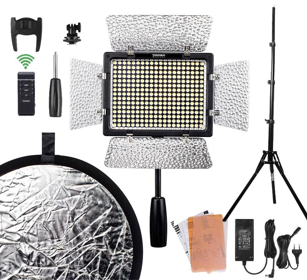 Комплект Led света Yongnuo YN-300 III 3200-5500K сетевой адаптер стойка отражатель (1684498417)