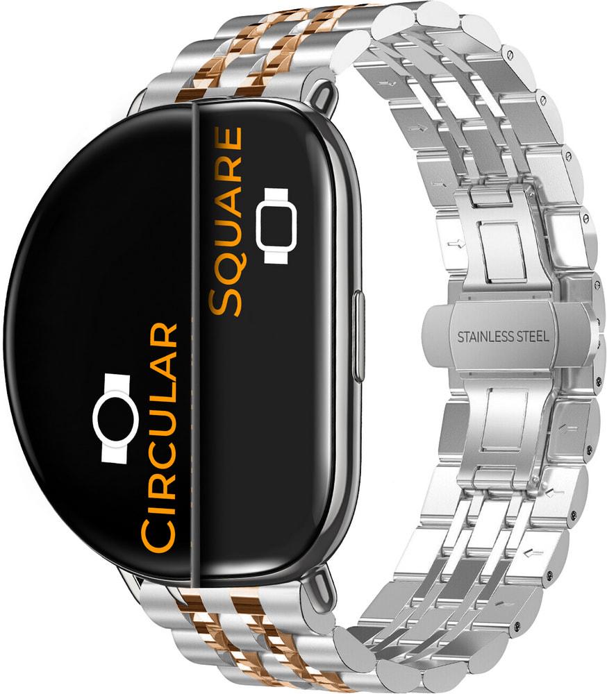 Браслет металевий Spinye Line для ZEPP E Square/Circular Silver/Rose (29042-68)