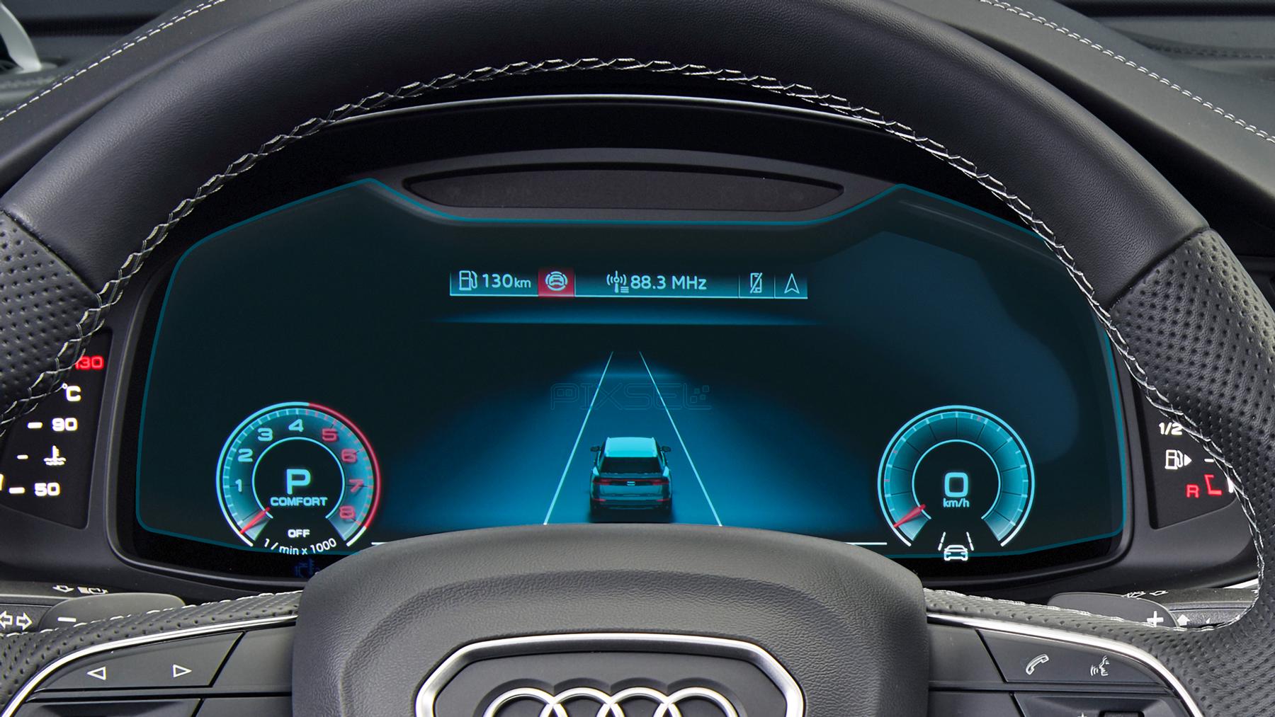 Стекло защитное Pixsel гибридный глянец на приборную панель Audi Q8/SQ8/RSQ8 12“ 2023