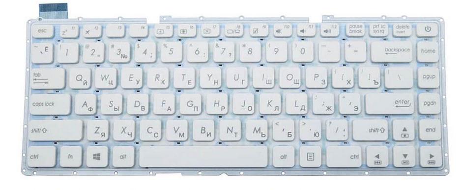 Клавиатура для ноутбука Asus A441 A441MA A441MB матовая Белый ( 0KNB0-4126RU00)