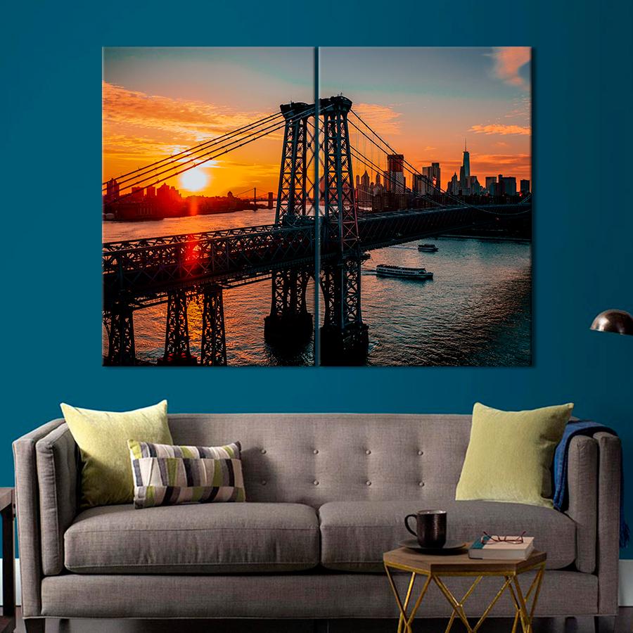 Настінний декор Монументальний Вільямсбурзький міст 71x51 см (A773-2)