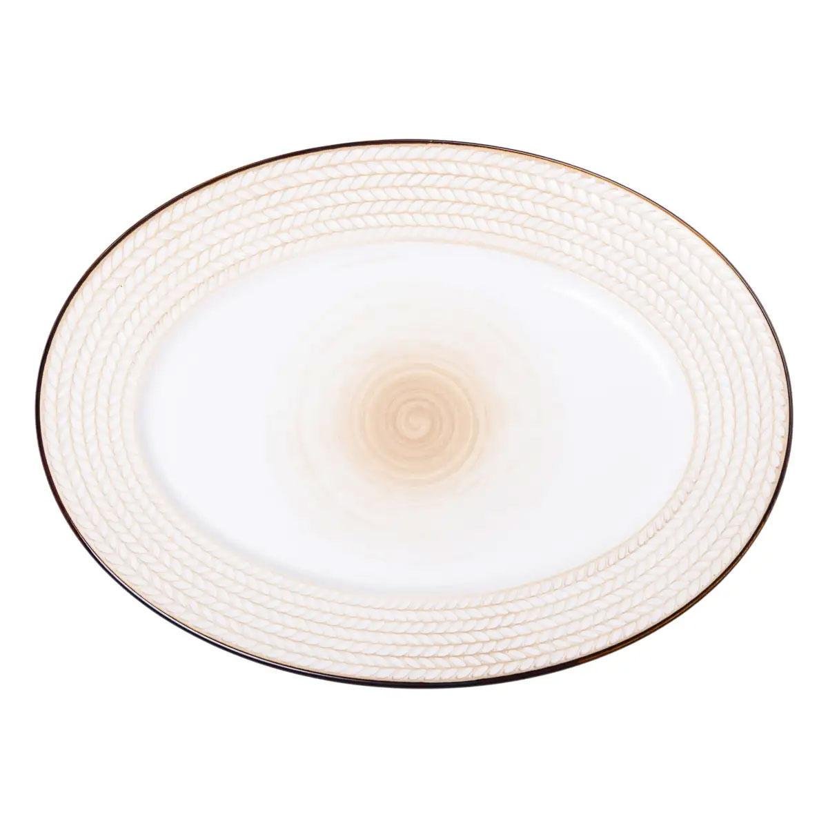 Блюдо порцелянаове овальне 33,5х24,5 см Білий (HP23389)