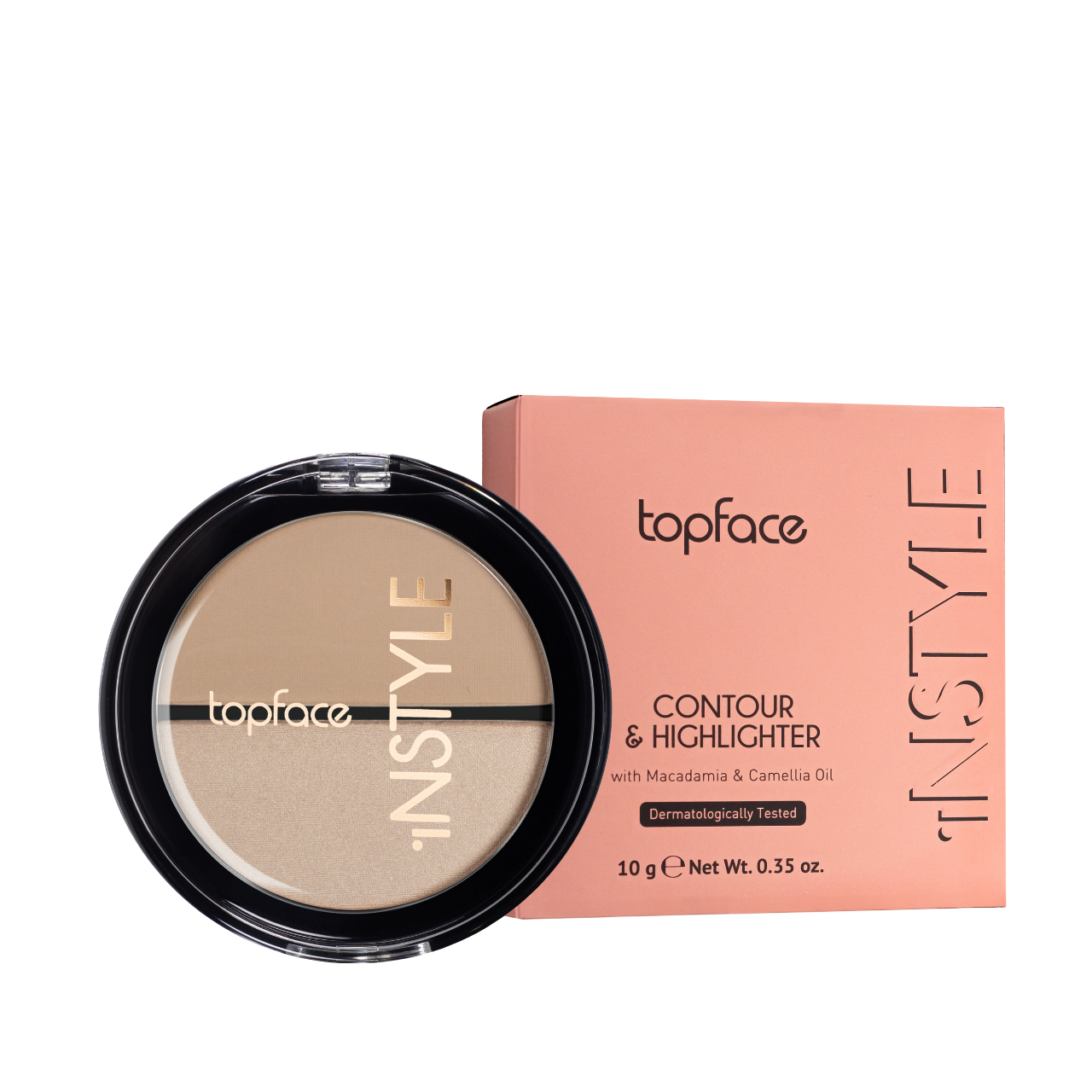 Бронзатор и хайлайтер для лица Topface Instyle PT262 №02 Песочно-бежевый/Бежевый
