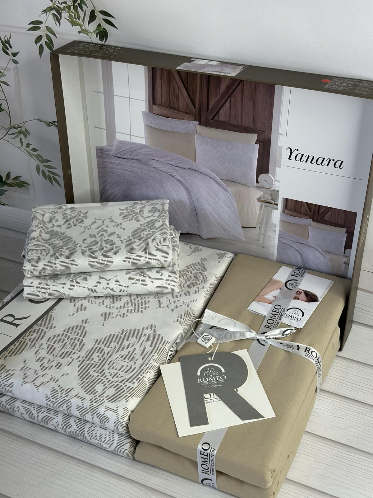 Комплект постільної білизни Romeo home Yanara Вензель поплін Євро Бежевий (2674364367)