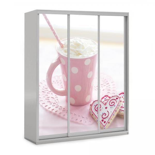 Шкаф-купе трехдверный Viorina-Deko 160х60х240 см серый/фотопечать 23 (ЛДСП)