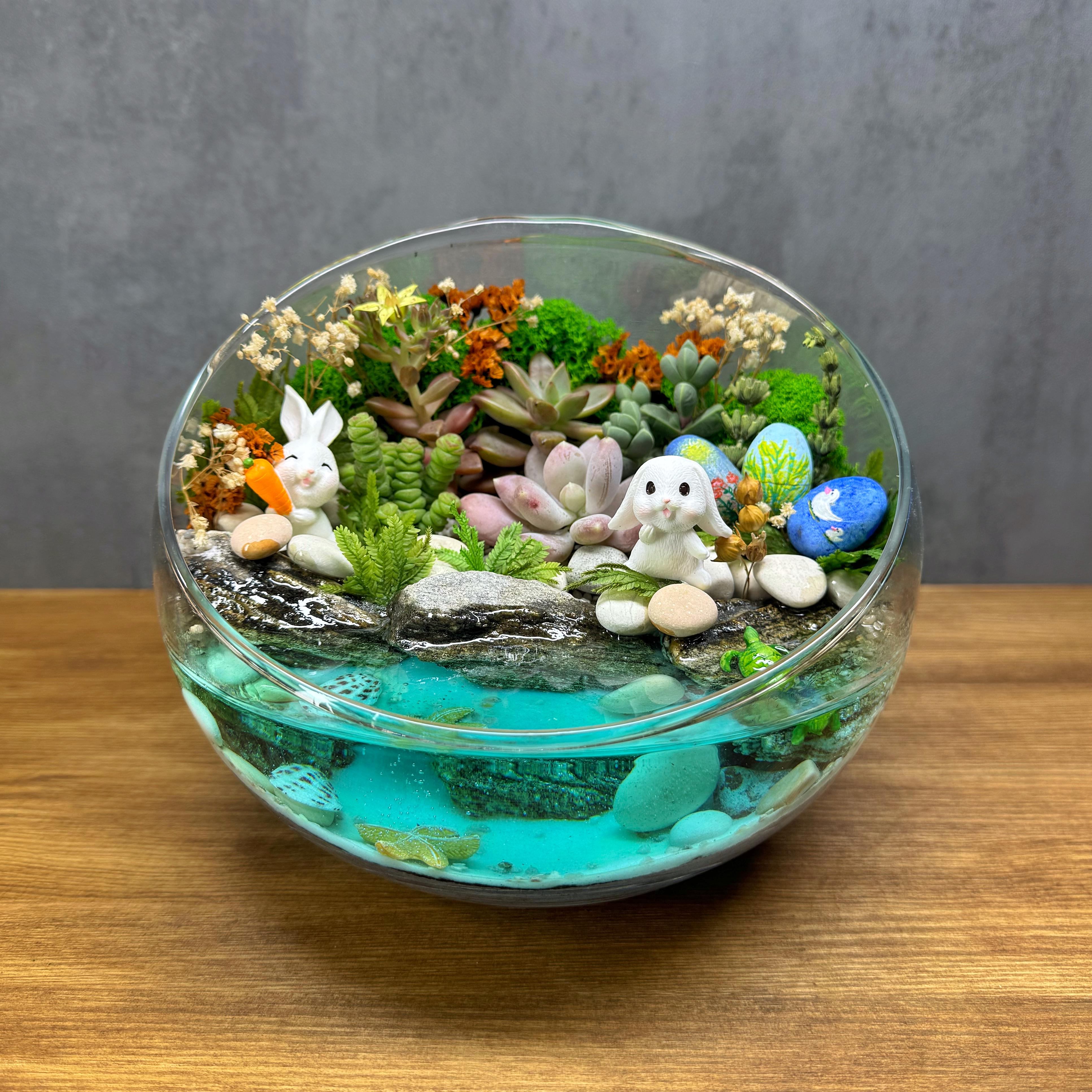 Флорариум пасхальный Кролячая лужайка 16 см