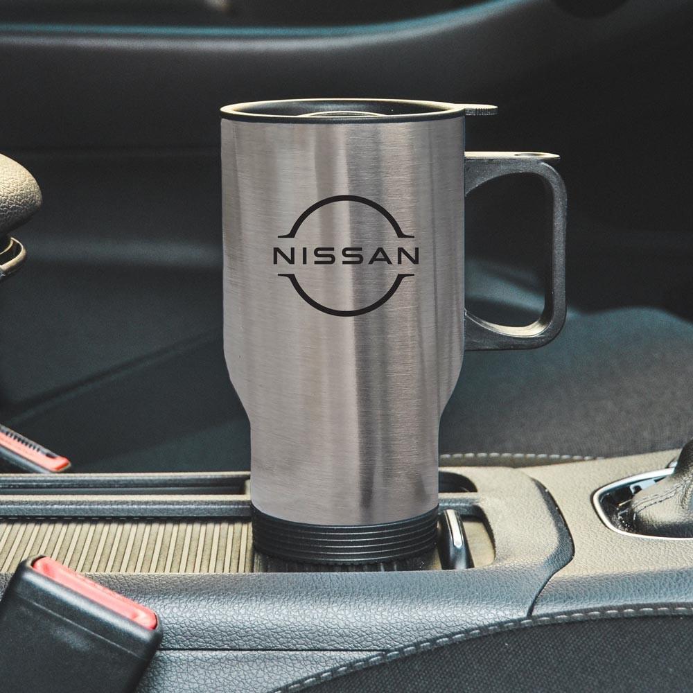 Термокухоль автомобільний з логотипом Nissan 450 мл Сріблястий (22802299)