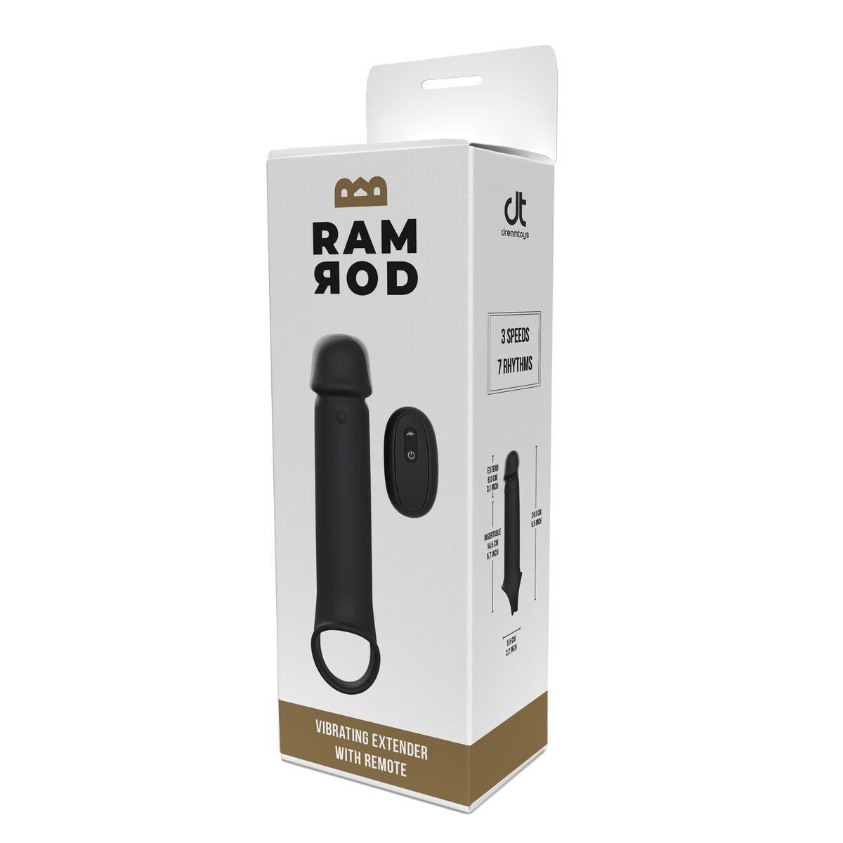 Вибронасадка на член удлиняющая DreamToys Ramrod с дистанционным управлением Черный (DT22177)