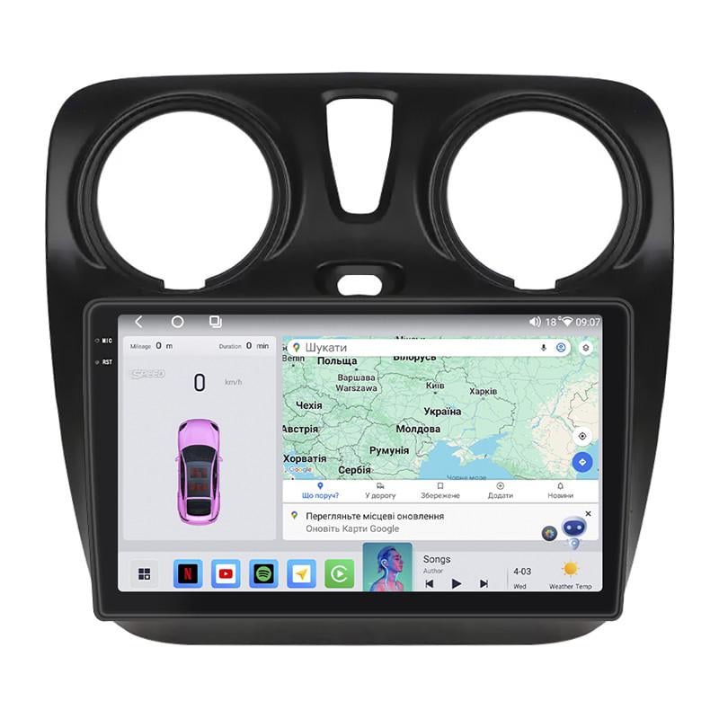 Автомагнитола Lesko для Dacia Dokker I Рестайлинг ver 2 2017- 4/64 QLED CarPlay 4G Wi-Fi GPS 360 Prime 9" (31457530)