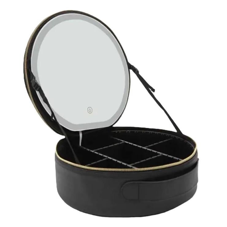 Косметичка-чемодан RIAS YB-032 с LED зеркалом круглая Black (3_07866) Косметичка-чемодан RIAS YB-032 с LED зеркалом круглая Black (3_07866)