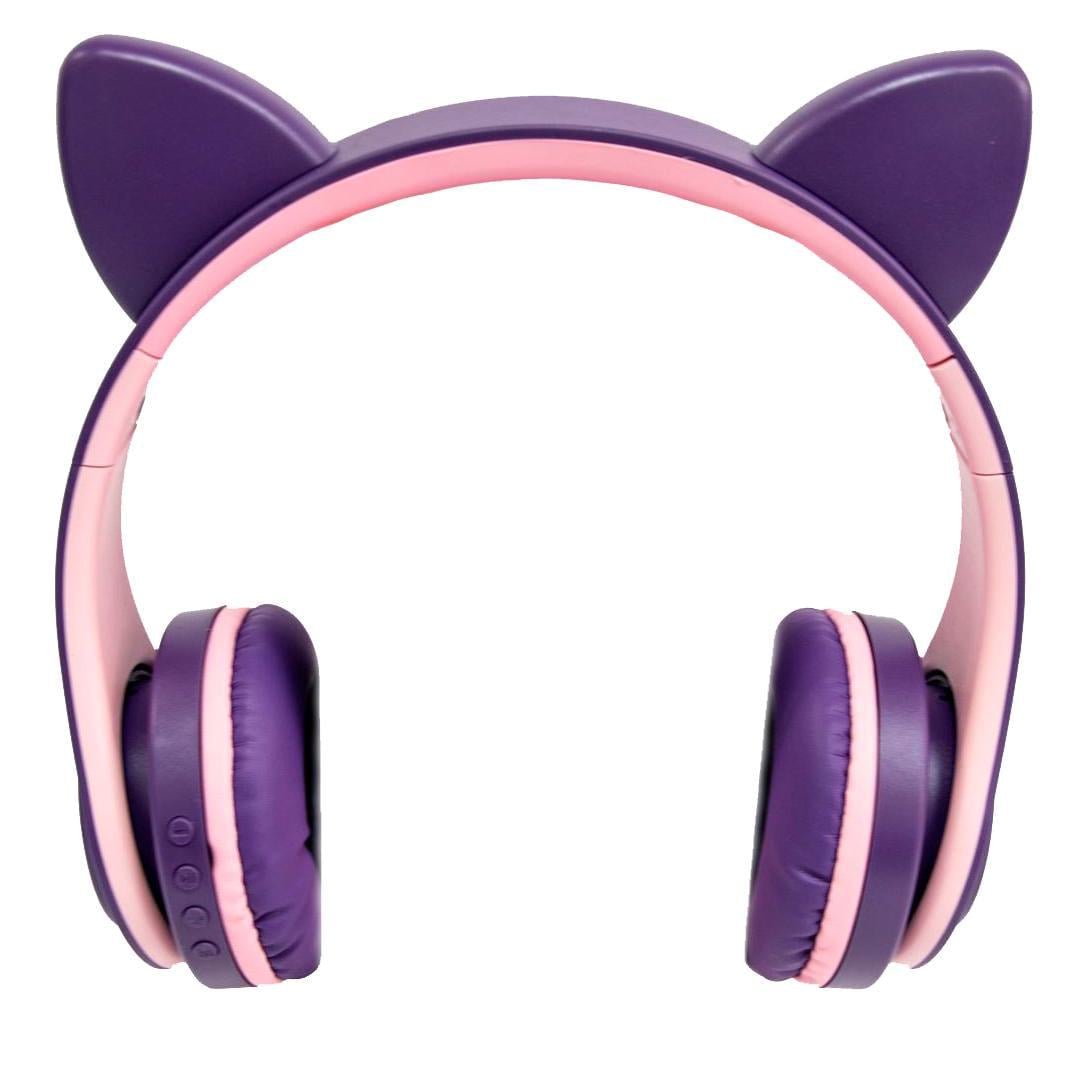 Наушники Bluetooth с ушками и подсветкой CAT EAR YW-018 Фиолетовый (1008603-Violet)