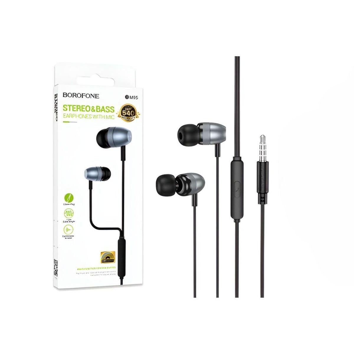 Наушники HiFi Borofone BM95 проводные 3,5 мм Jack 16 Ом и 20 Гц Серый (25453380)