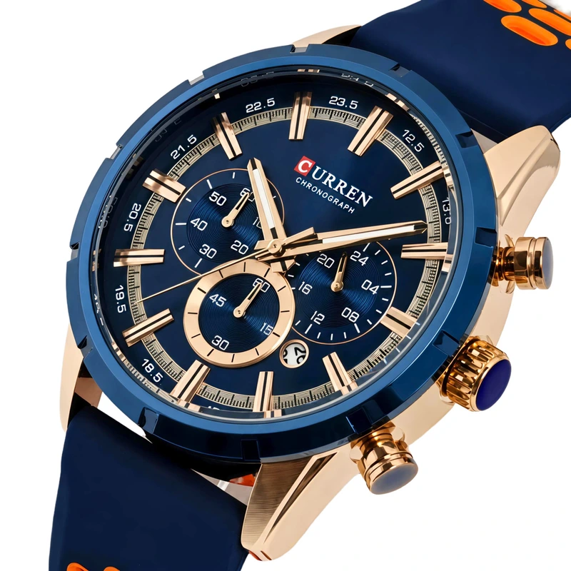 Наручний годинник Curren Wild Lava Blue 2 ремінці (52721)