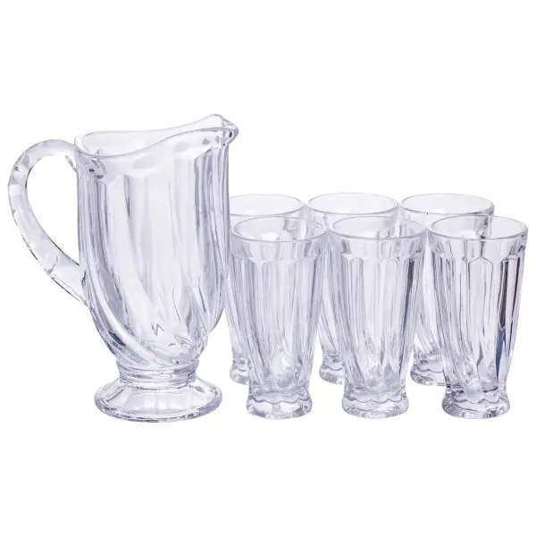Набор из толстого стекла для напитков кувшин и стаканов 6 шт. Прозрачный
