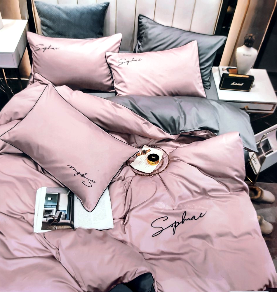 Комплект постельного белья евро Crown Pink (25651)