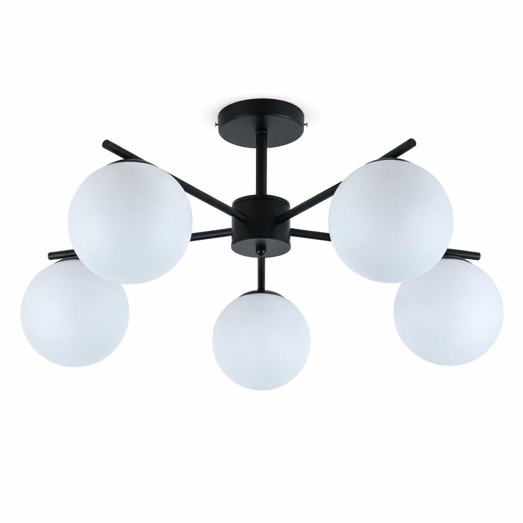 Потолочная люстра на 5 плафонов Valeso металлическая Черный (513-5)