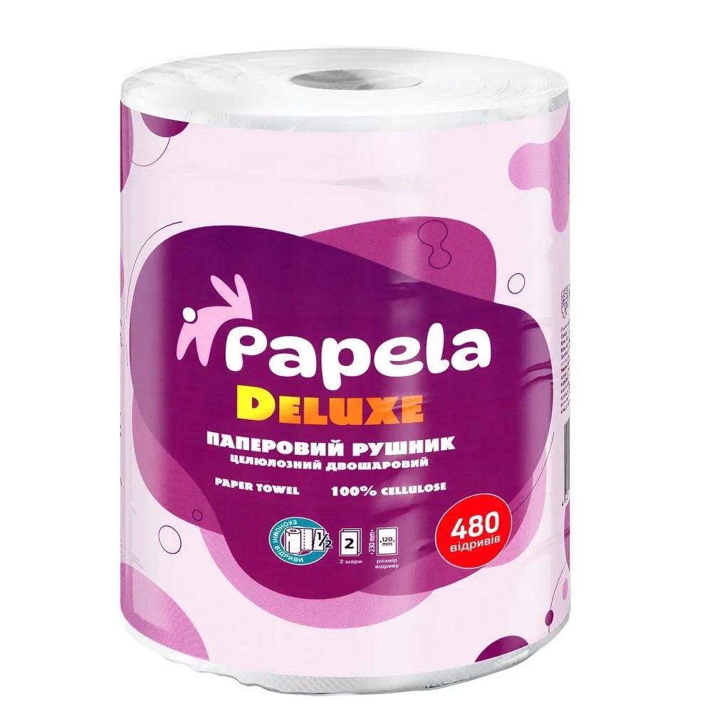 Полотенце бумажное 2-х слойное Papela Deluxe 1 рул. 22,5 см х 58 м 480 отрывов (EG-300956)