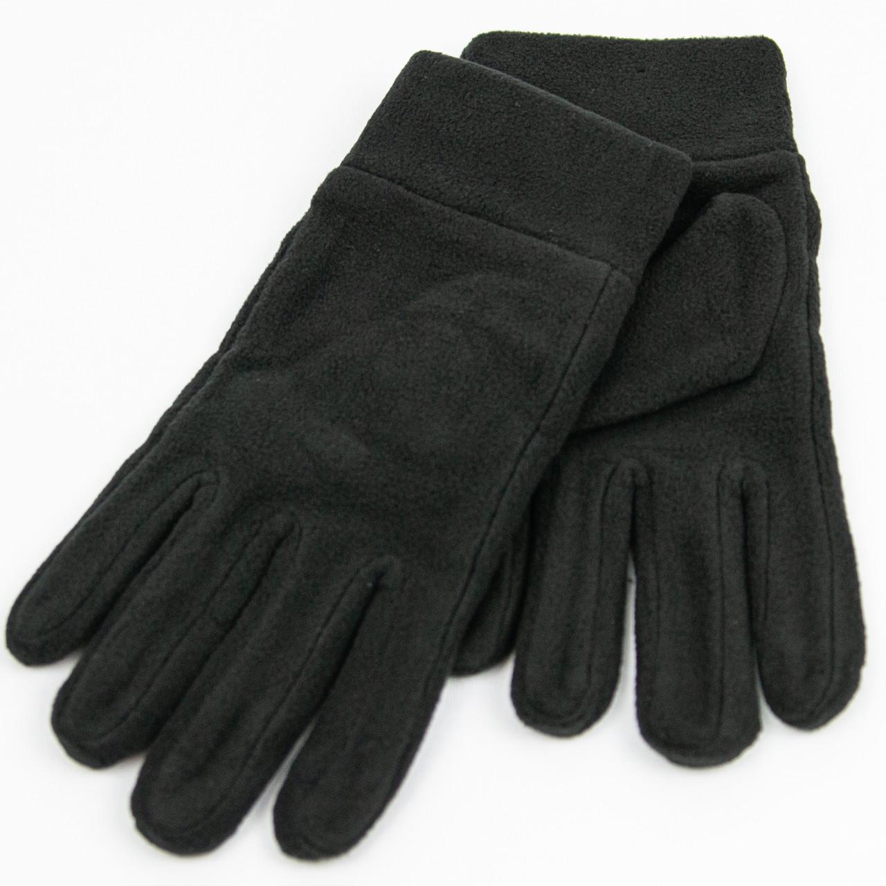 Мужские спортивные флисовые перчатки для сенсорных телефонов 21-4-2 универсальный размер Черный (DR007669)