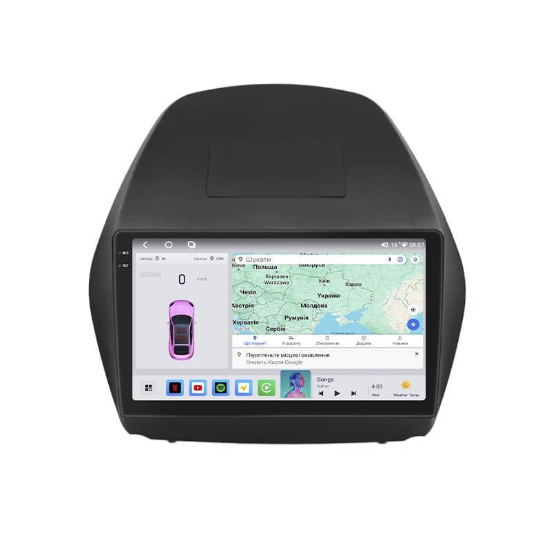 Автомагнитола штатная Lesko для Hyundai ix35 I рестайлинг 2013-2015 10" 4/64 QLED CarPlay 4G Wi-Fi GPS 360