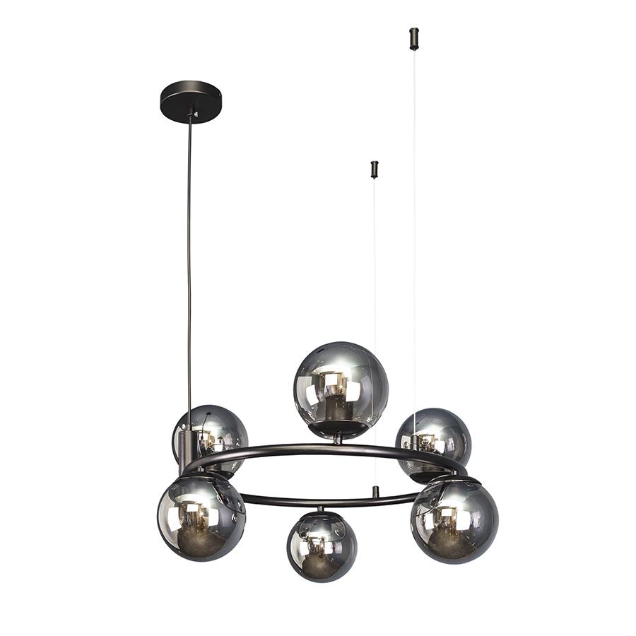 Люстра подвесная в виде кольца Levistella 7521011-6 BK/BK черный плафон Черный