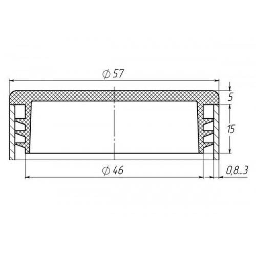 Заглушка Steelfix 57 мм внутренняя круглая для трубы плоская Черный (245709) - фото 2