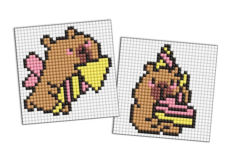 Алмазная мозаика на стикере Ideyka Капибара 1 из 2 сюжетов 9х9 см (Id-AMS1112)