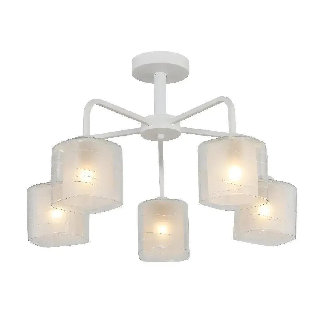 Люстра потолочная Valeso на пять стеклянных плафонов Е27 IP20 G 07469/5 White matte (28686479)