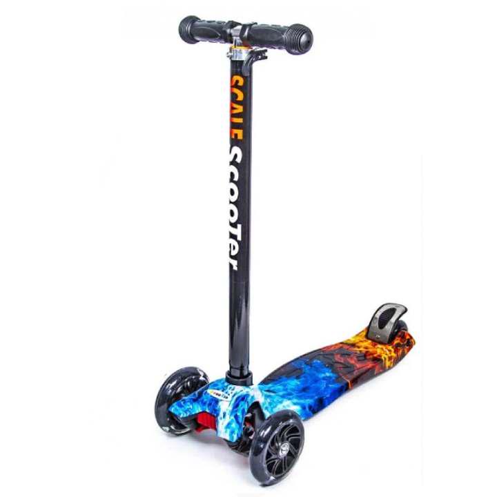 Самокат дитячий Maxi Fire and ice колеса світяться/алюмінієва рама