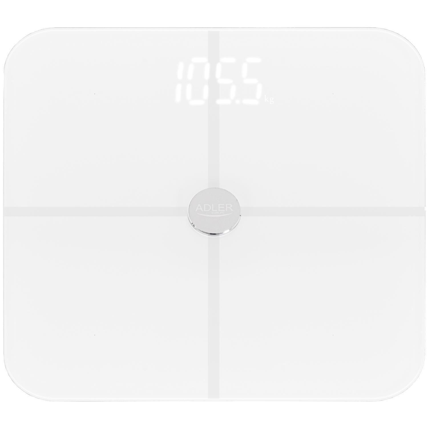Ваги підлогові електронні Adler AD 8187 Smart до 180 кг 4хАААА автовимкнення White (AD8187W) Ваги підлогові електронні Adler AD 8187 Smart до 180 кг 4хАААА автовимкнення White (AD8187W)