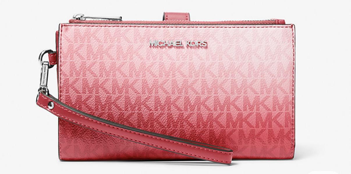 Гаманець Michael Kors Jet Set Large Ombré Signature Logo Wristletки Michael Kors Cooper Slim Pebbled Leather Zip Wallet (35F5STVW3B)