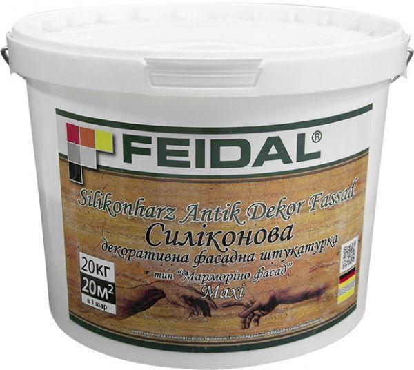 Штукатурка декоративная силиконовая Feidal Silikonharz Antik Dekor Fassad эффект природного камня мраморный для внутренних и наружных работ 20 кг Белый (1815892984)