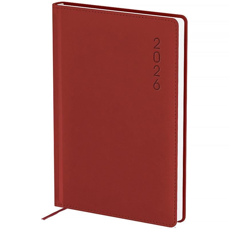 Дневник датированный 2026 Axent Classic Palermo 145*210 мм 336 страниц красный (8843-26-3-A)