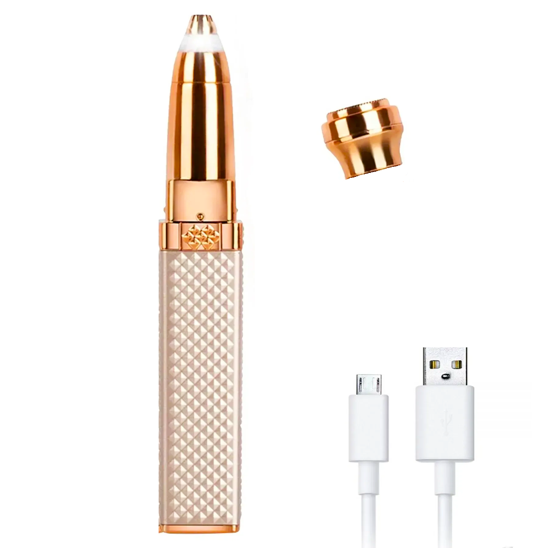 Женский триммер для бровей 2в1, с USB и 2-мя насадками, Blawless MA-3, Розовый (L)