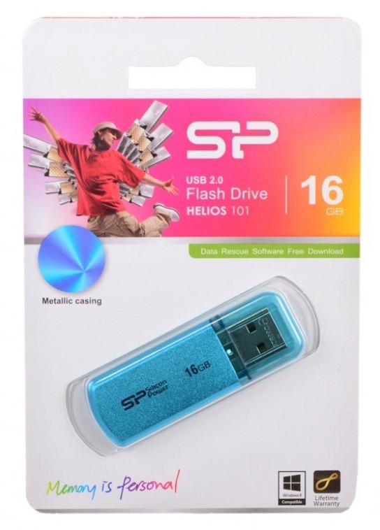 Флэш-накопитель Silicon Power Helios 101 USB 2.0 16 Gb USB 2.0 Голубой (180691) - фото 3