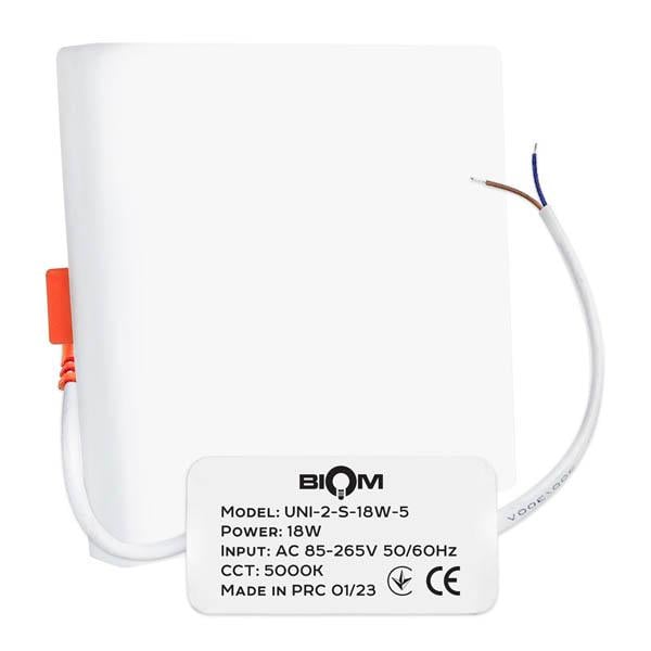 Світильник світлодіодний Biom UNI-2-S18W-5 квадратний 18 Вт 5000К